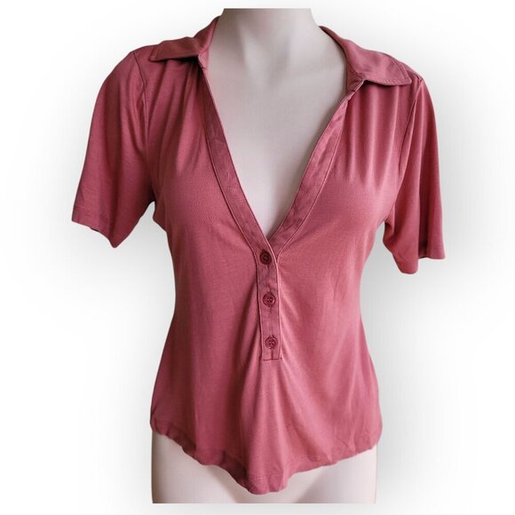 Revolve L'Academie Fernande Lyocell Top Deep Sea Coral M - Picture 4 of 13